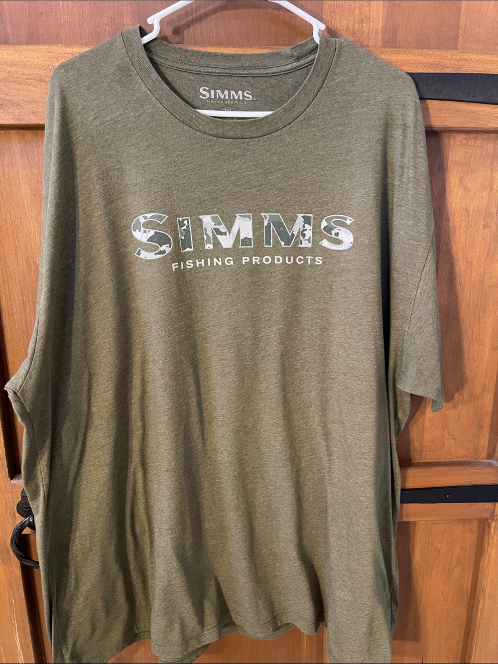 Simms Olive Green Short Sleeve Logo Tee